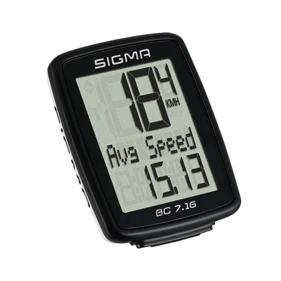Compteur de cycles Sigma, câblé, marche/arrêt, affichage sur trois rangées, BC 7.16
