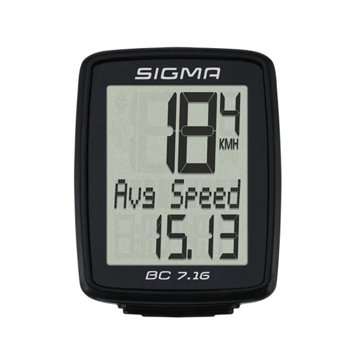Compteur de cycles Sigma, câblé, marche/arrêt, affichage sur trois rangées, BC 7.16