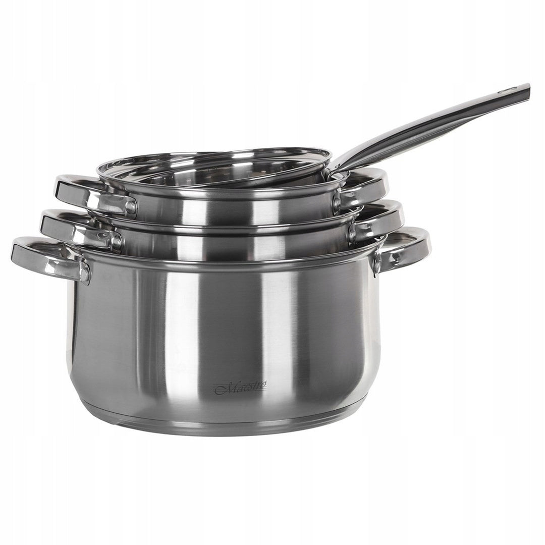 Batterie de cuisine 9 pièces Maestro 1,5L, 2L, 3L, 5L, acier inoxydable, lavable au lave-vaisselle, convient à tous les types de cuisinières, plaque chauffante, MR-2021