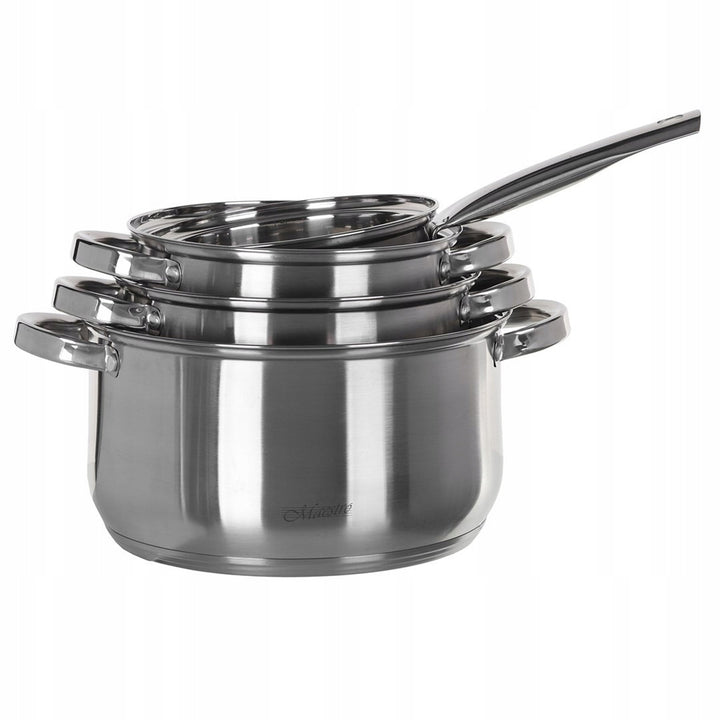 Batterie de cuisine 9 pièces Maestro 1,5L, 2L, 3L, 5L, acier inoxydable, lavable au lave-vaisselle, convient à tous les types de cuisinières, plaque chauffante, MR-2021