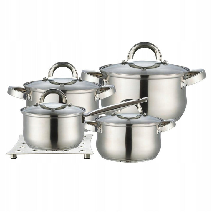 Batterie de cuisine 9 pièces Maestro 1,5L, 2L, 3L, 5L, acier inoxydable, lavable au lave-vaisselle, convient à tous les types de cuisinières, plaque chauffante, MR-2021