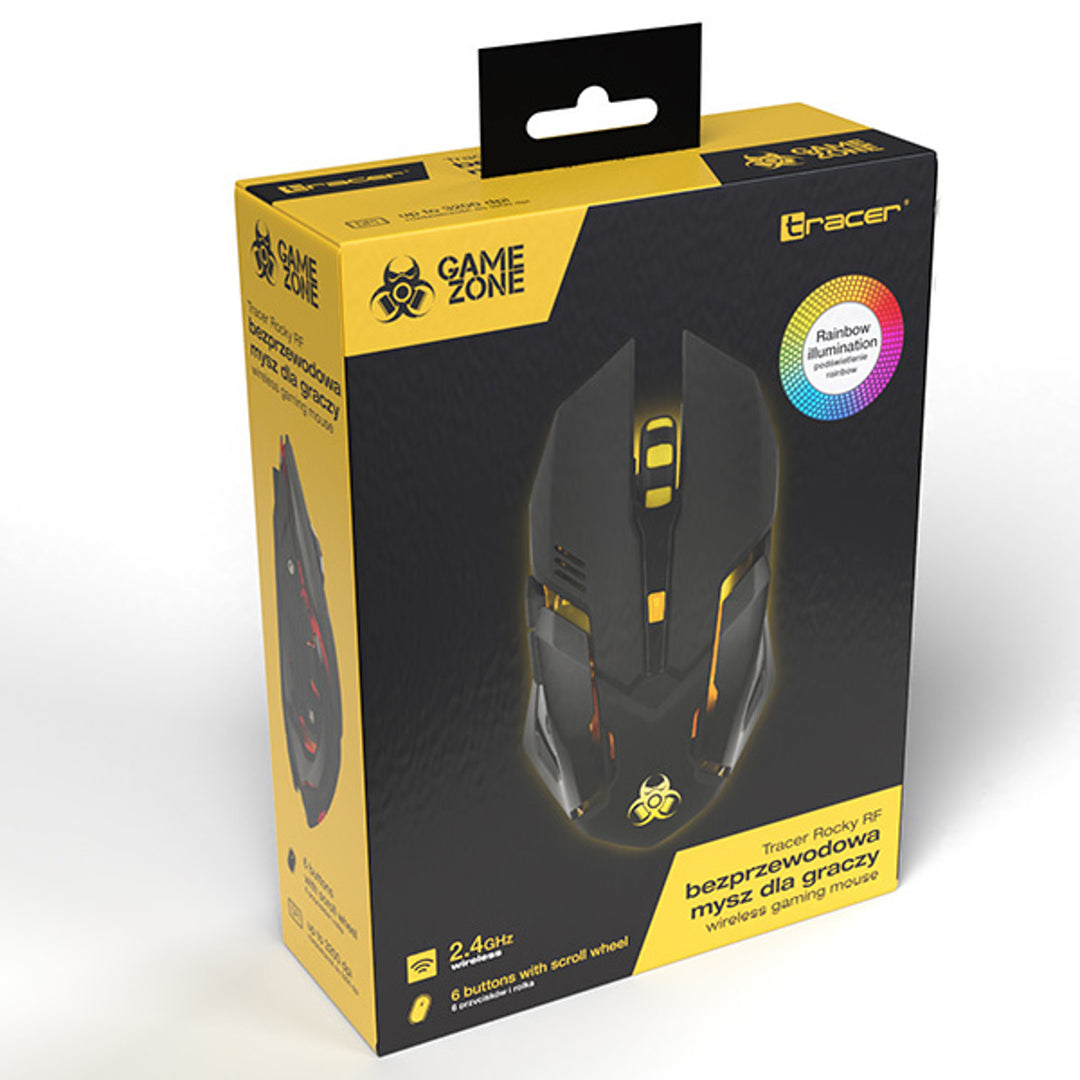 Souris de jeu Tracer, sans fil, batterie 500mAh, 3200 DPI, Gamezone Rocky RF Nano