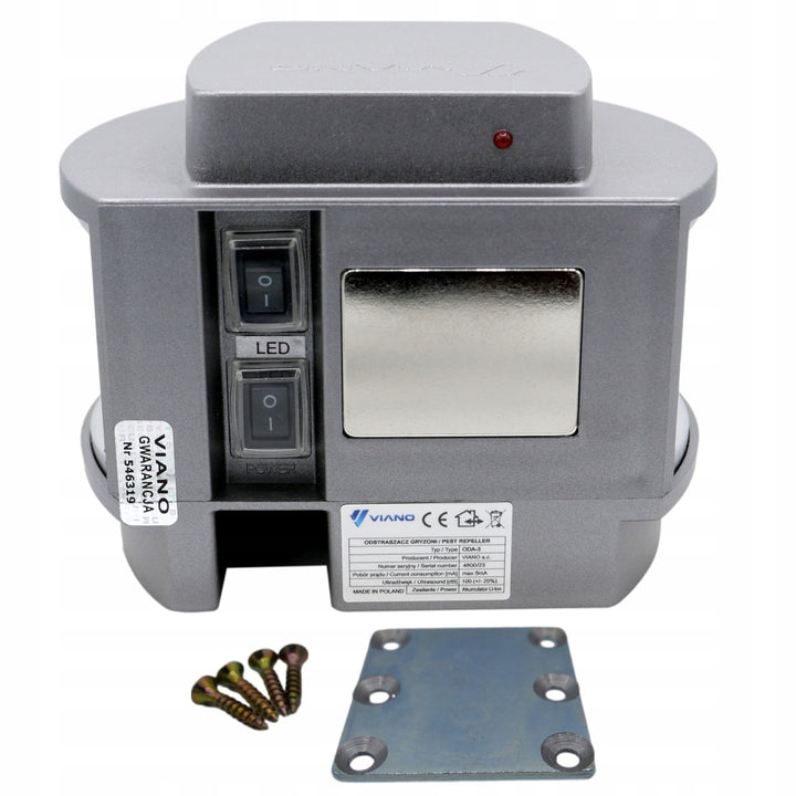 Draadloze Viano-afweer tegen knaagdieren en muizenmarters, IP44, 4Ah Li-ion oplaadbare batterij, LED-modus, Trio