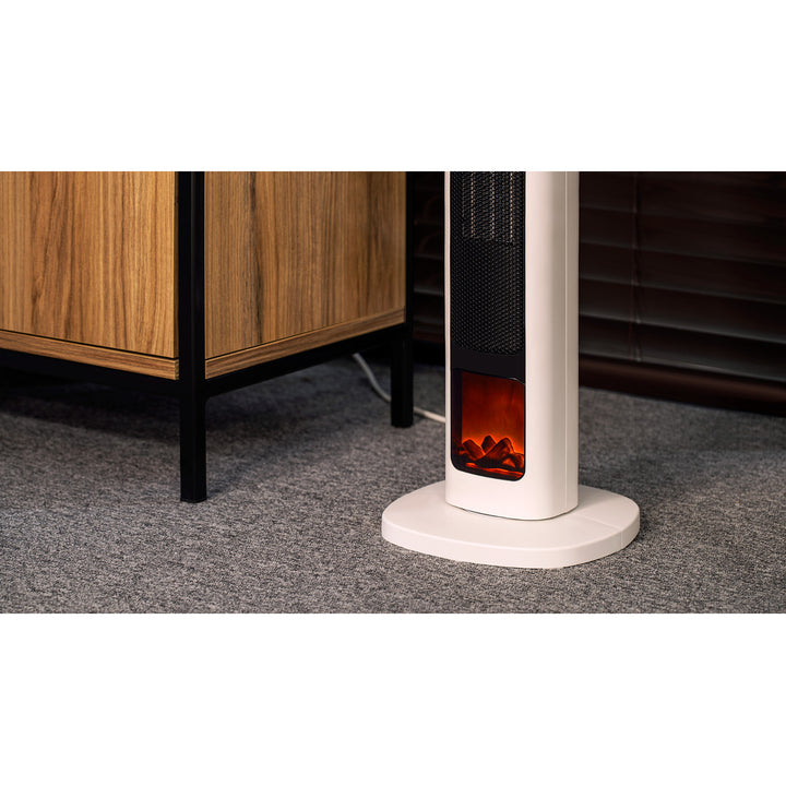 Colonne chauffante Teesa, avec fonction imitation cheminée, trois modes de fonctionnement, deux niveaux de chauffage, télécommande, TSA8052