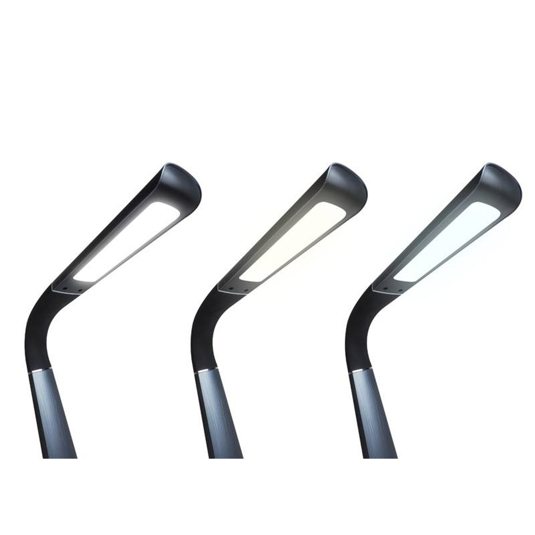 Svensson Bureaulamp, 450 lumen, 8W vermogen, drie lichttemperaturen, oplaadfunctie voor mobiele apparaten, RGB-voet, LXBL1063