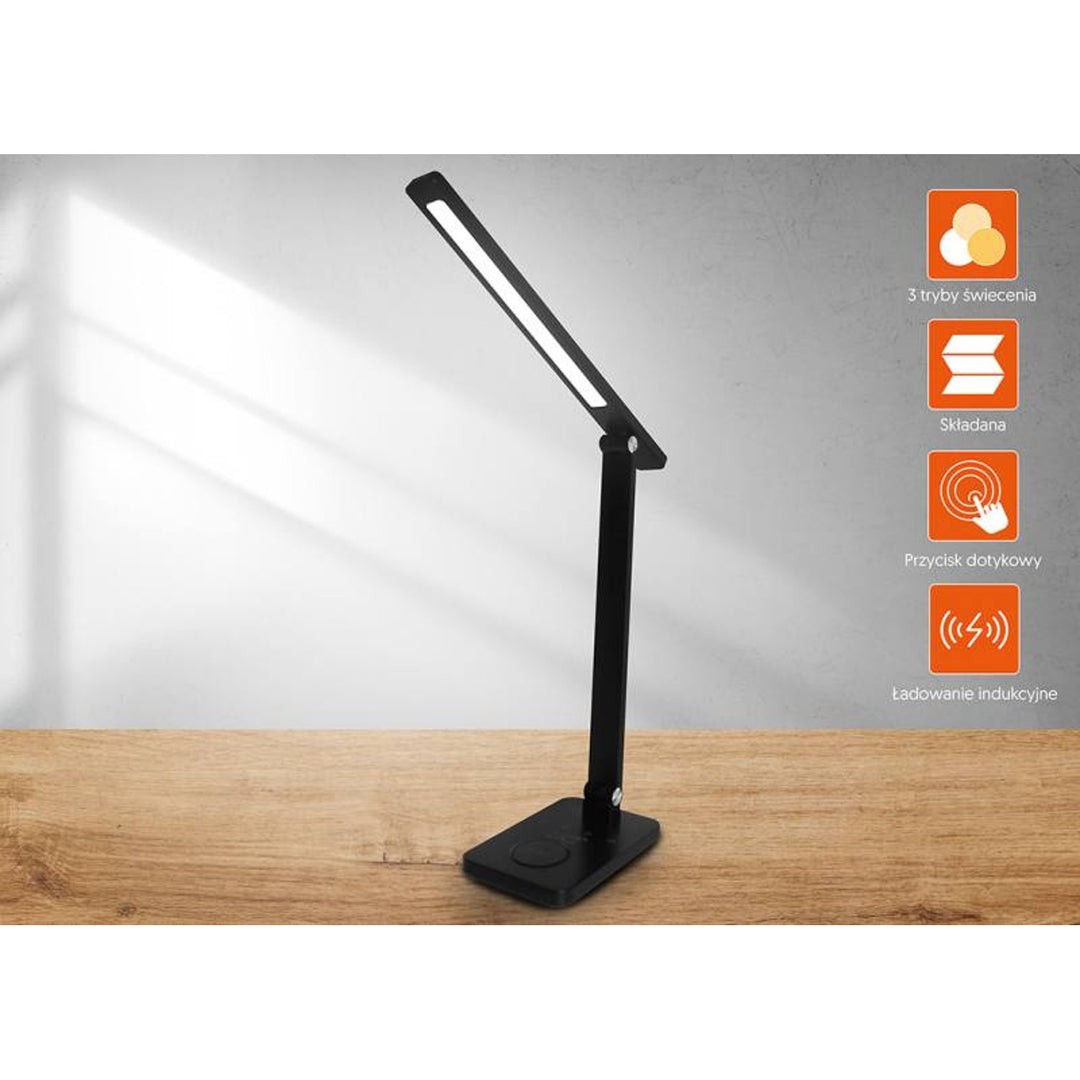 Lampe de bureau LTC, LED 10W, trois températures de lumière, charge inductive, écran tactile, LXL0099C