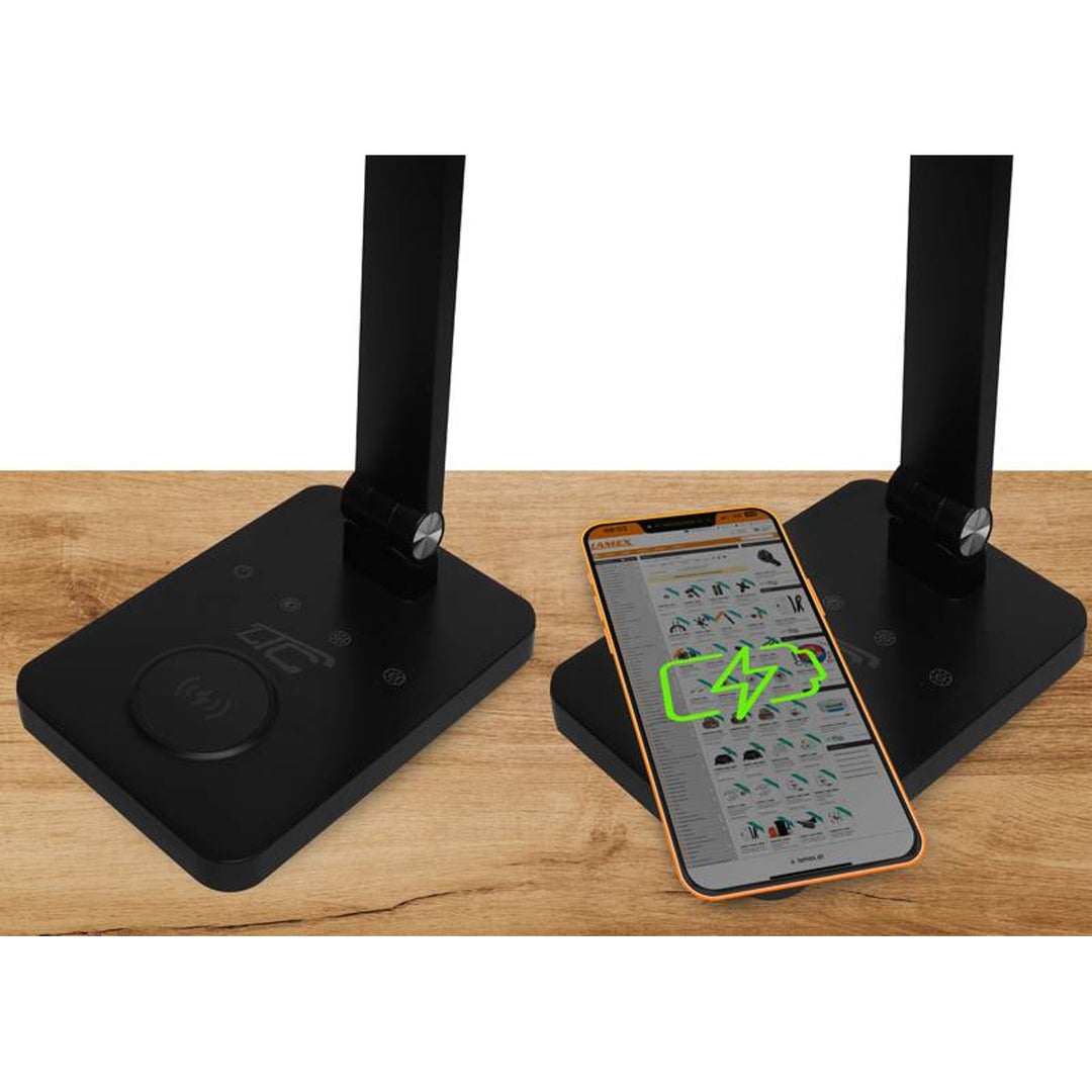 Lampe de bureau LTC, LED 10W, trois températures de lumière, charge inductive, écran tactile, LXL0099C