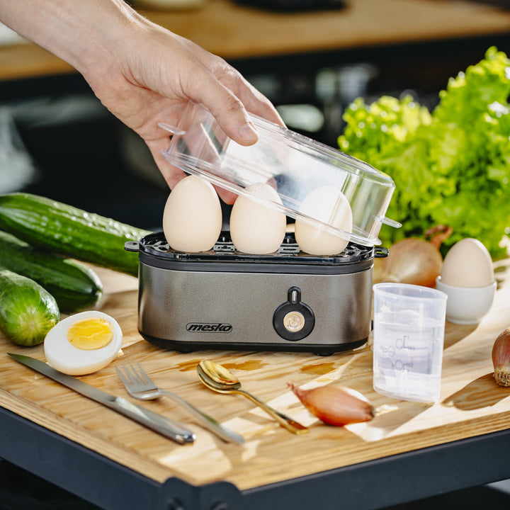 Cuiseur d'oeufs Mesko pour 3 oeufs, puissance 210W, étape de cuisson sélectionnable, voyant lumineux, MS 4485