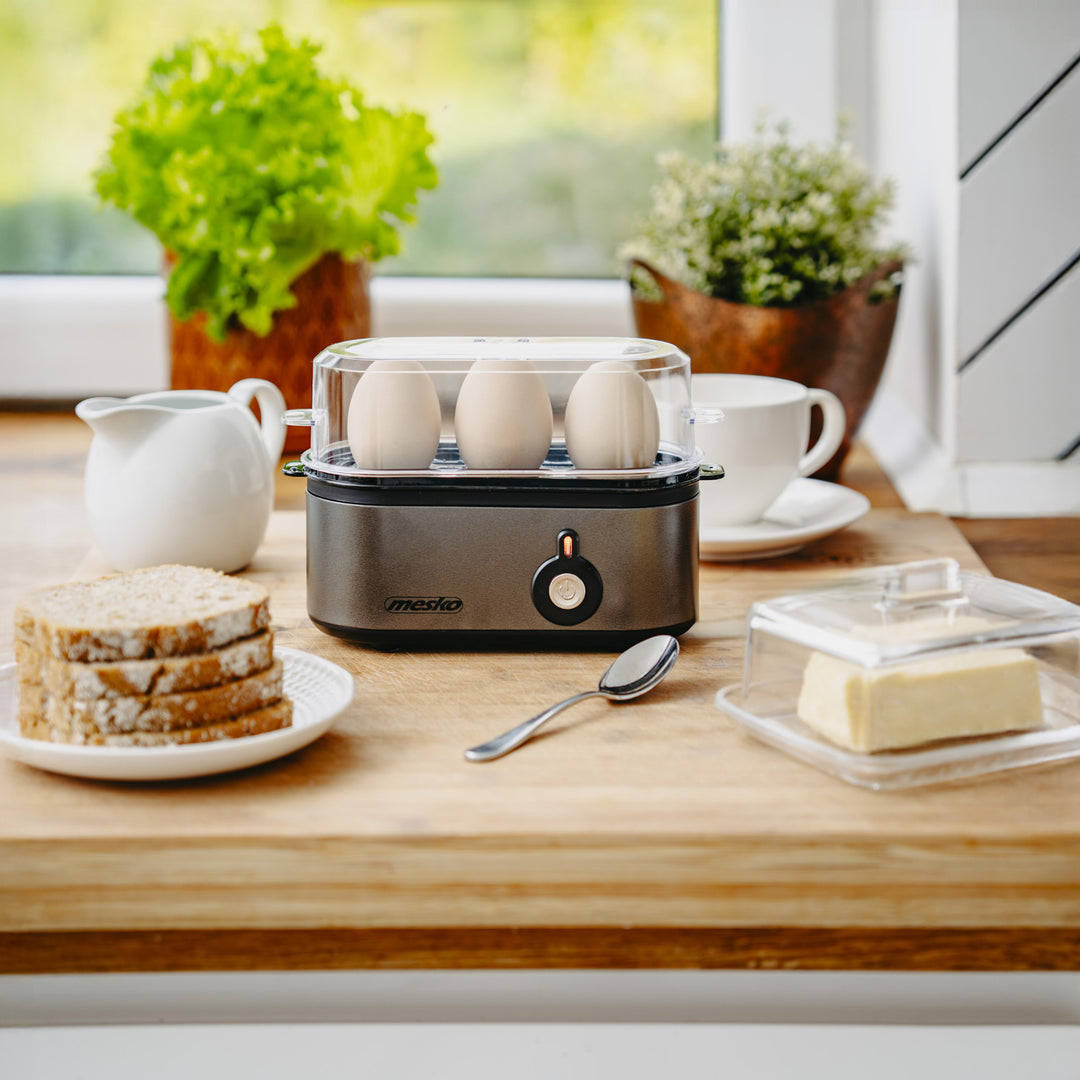 Cuiseur d'oeufs Mesko pour 3 oeufs, puissance 210W, étape de cuisson sélectionnable, voyant lumineux, MS 4485