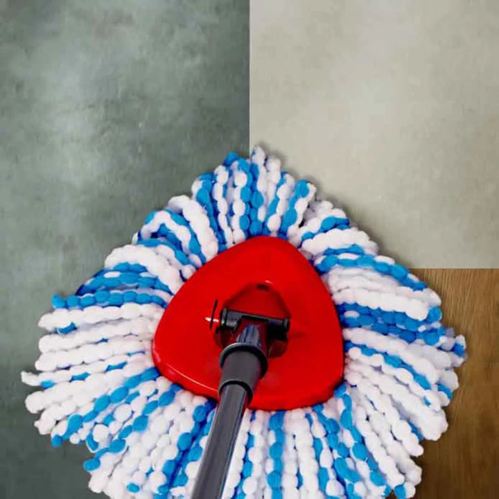Mop rotatif Vileda, deux chambres, système de centrifugation, barre pliante, nettoyage facile des coins, turbo H2prO + cartouche supplémentaire