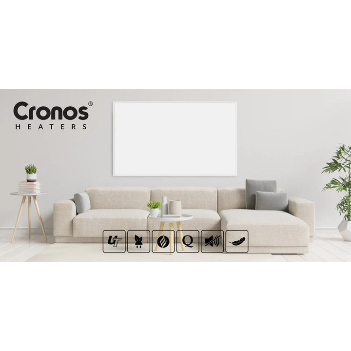 Chauffage infrarouge Cronos, 800W, surface mate, ultra-mince, Carbon P800