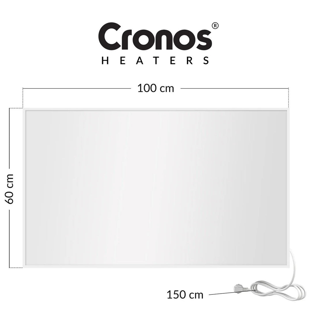 Chauffage infrarouge Cronos, 800W, surface mate, ultra-mince, Carbon P800