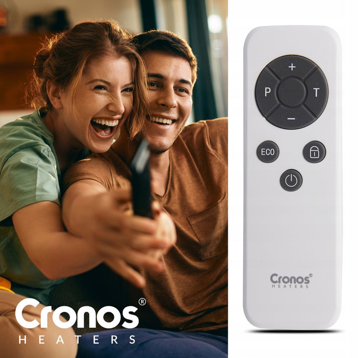 Chauffage infrarouge Cronos, 770W, commande par smartphone, thermostat intégré, taux de conversion 98%, protection IP44, Synthelith PRO CRP-770TWP