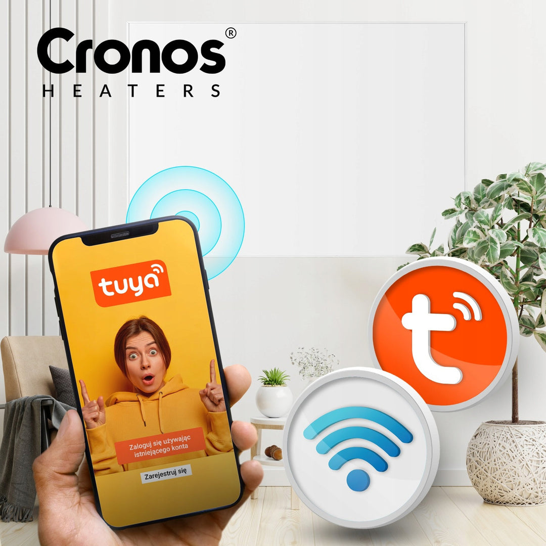 Chauffage infrarouge Cronos, 700W, télécommande, surface mate, ultra-mince, chauffage économique, Graphene PRO CGP-700TWP