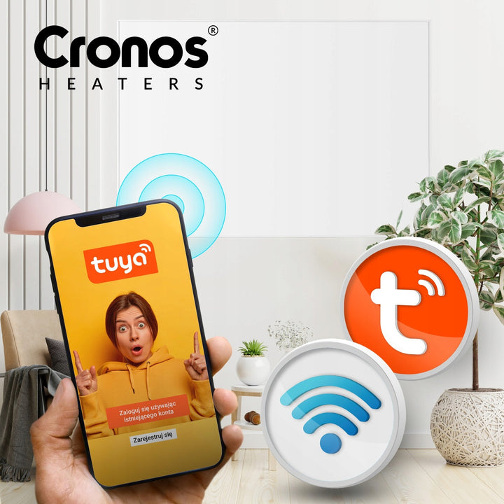 Chauffage infrarouge Cronos, 700W, télécommande, surface mate, ultra-mince, chauffage économique, Graphene PRO CGP-700TWP