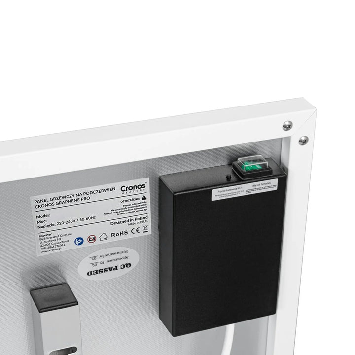 Chauffage infrarouge Cronos, 700W, télécommande, surface mate, ultra-mince, chauffage économique, Graphene PRO CGP-700TWP