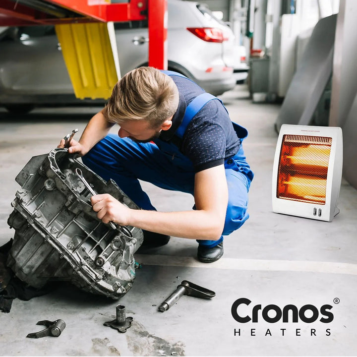 Chauffage à quartz Cronos, puissance 400/800W, 2 tubes à quartz, blanc, NSB-80