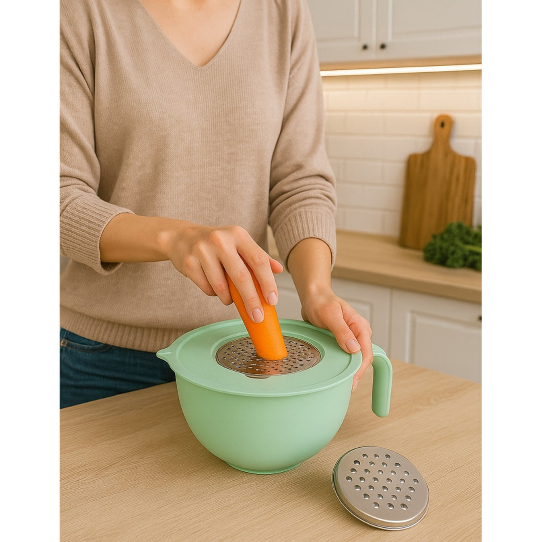 Bol de cuisine Practic, plastique, 2 râpes en acier, menthe, 5612066512
