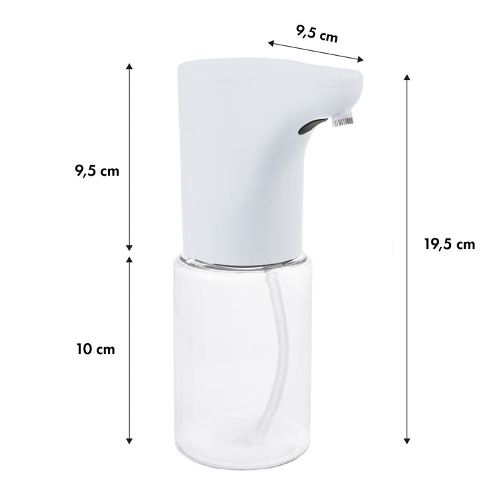 Distributeur automatique Promedix, récipient pour savons liquides, désinfectants liquides, 300ml, blanc, PR-540 W + 4 piles Varta Industrial AA