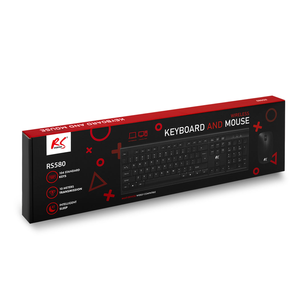 Clavier + souris sans fil COMBO NanoRS, RS580 + 2 piles alcalines AAA Varta Industrial
