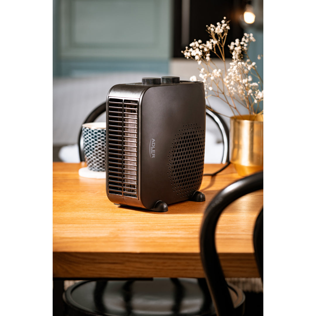 Radiateur soufflant Adler, 2 niveaux de puissance, max 2000W, thermostat, noir, AD 7725