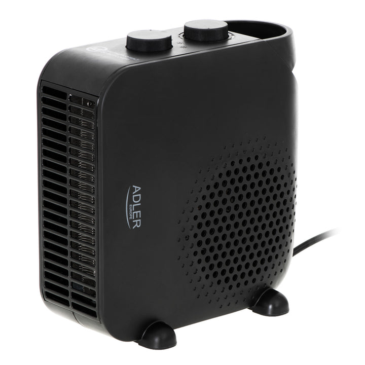 Radiateur soufflant Adler, 2 niveaux de puissance, max 2000W, thermostat, noir, AD 7725
