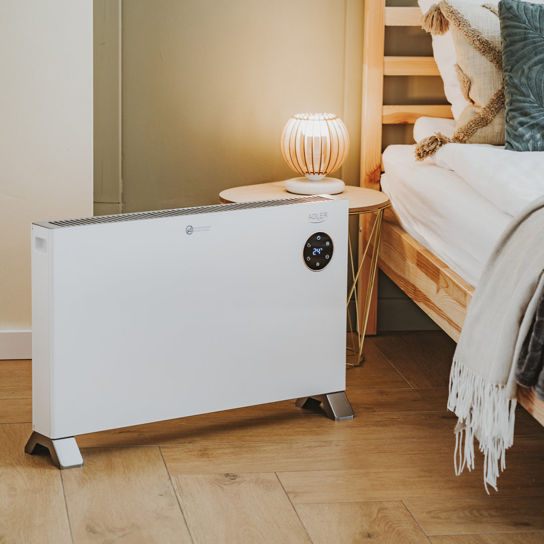 Radiateur convecteur Adler, affichage LED, télécommande, 3 niveaux de chauffage, thermostat, max 2000W, AD 7752