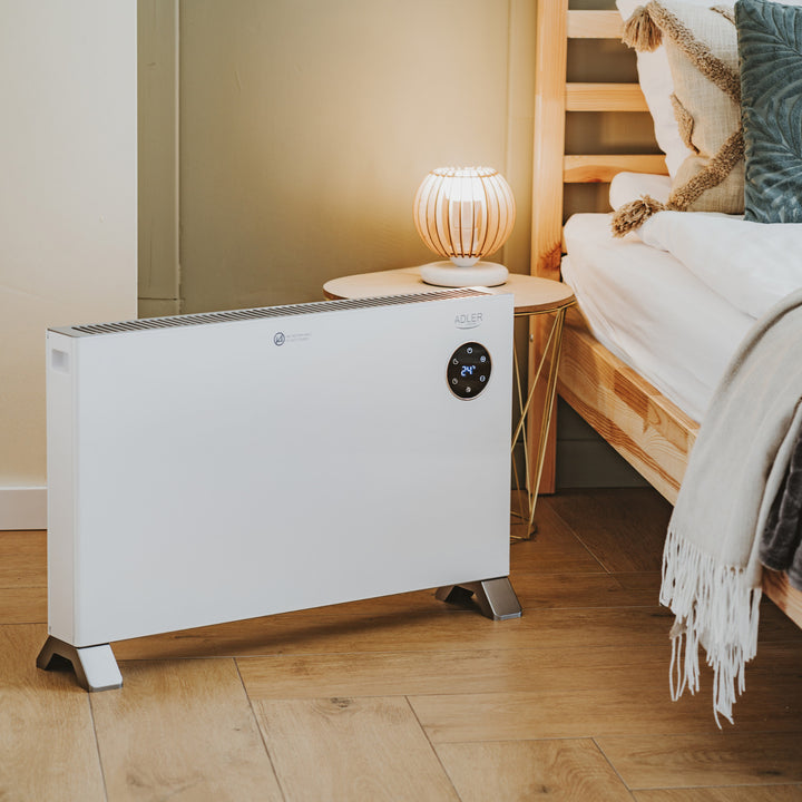 Radiateur convecteur Adler, affichage LED, télécommande, 3 niveaux de chauffage, thermostat, max 2000W, AD 7752