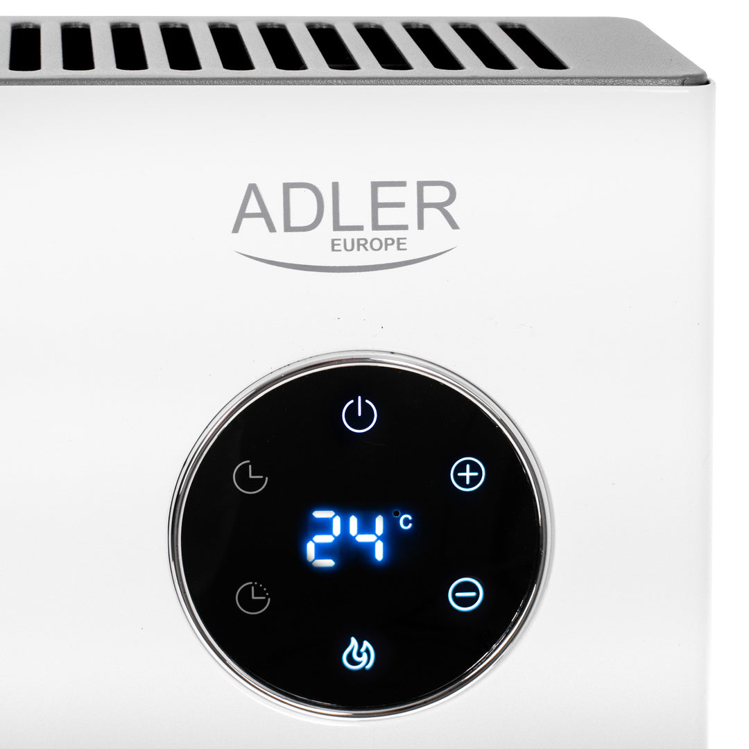 Radiateur convecteur Adler, affichage LED, télécommande, 3 niveaux de chauffage, thermostat, max 2000W, AD 7752