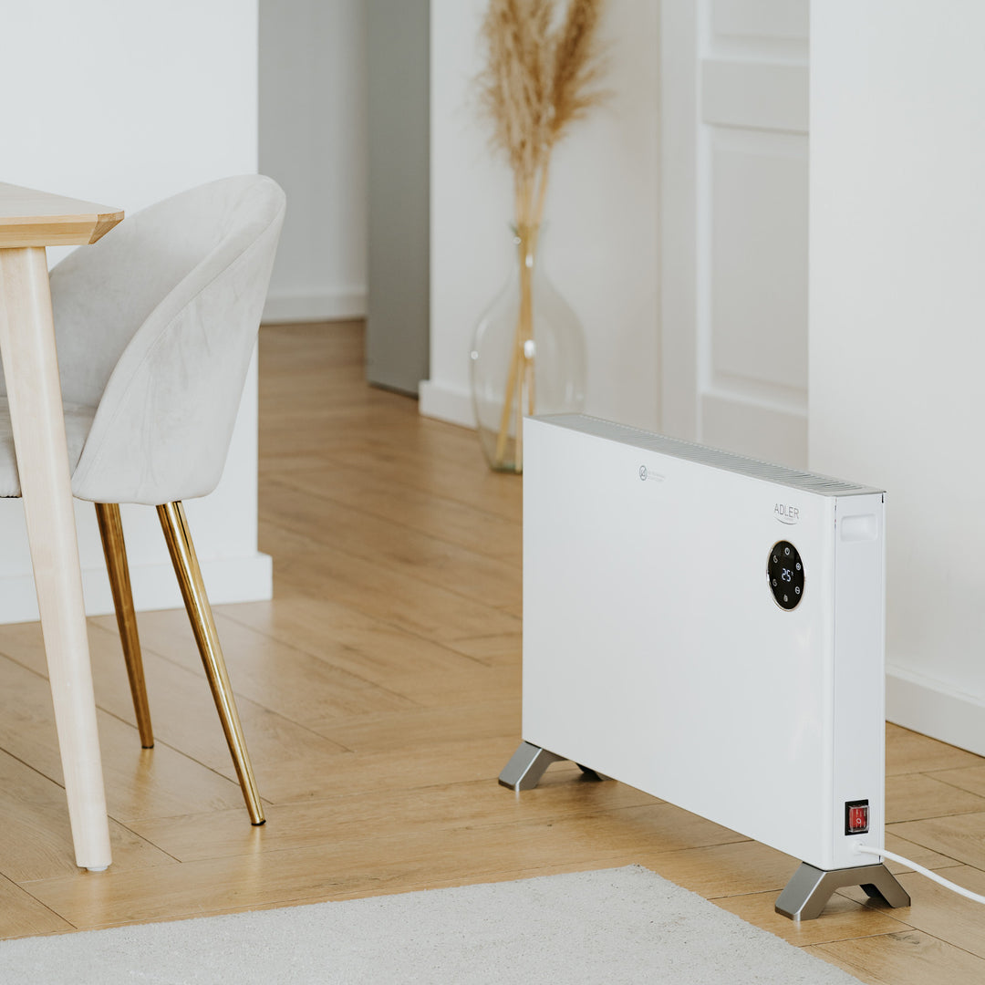 Radiateur convecteur Adler, affichage LED, télécommande, 3 niveaux de chauffage, thermostat, max 2000W, AD 7752
