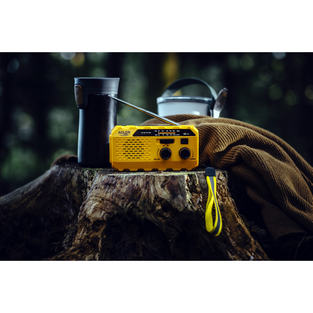 Radio solaire Adler, batterie rechargeable de 1200 mAh, torche, manivelle, AD 1197