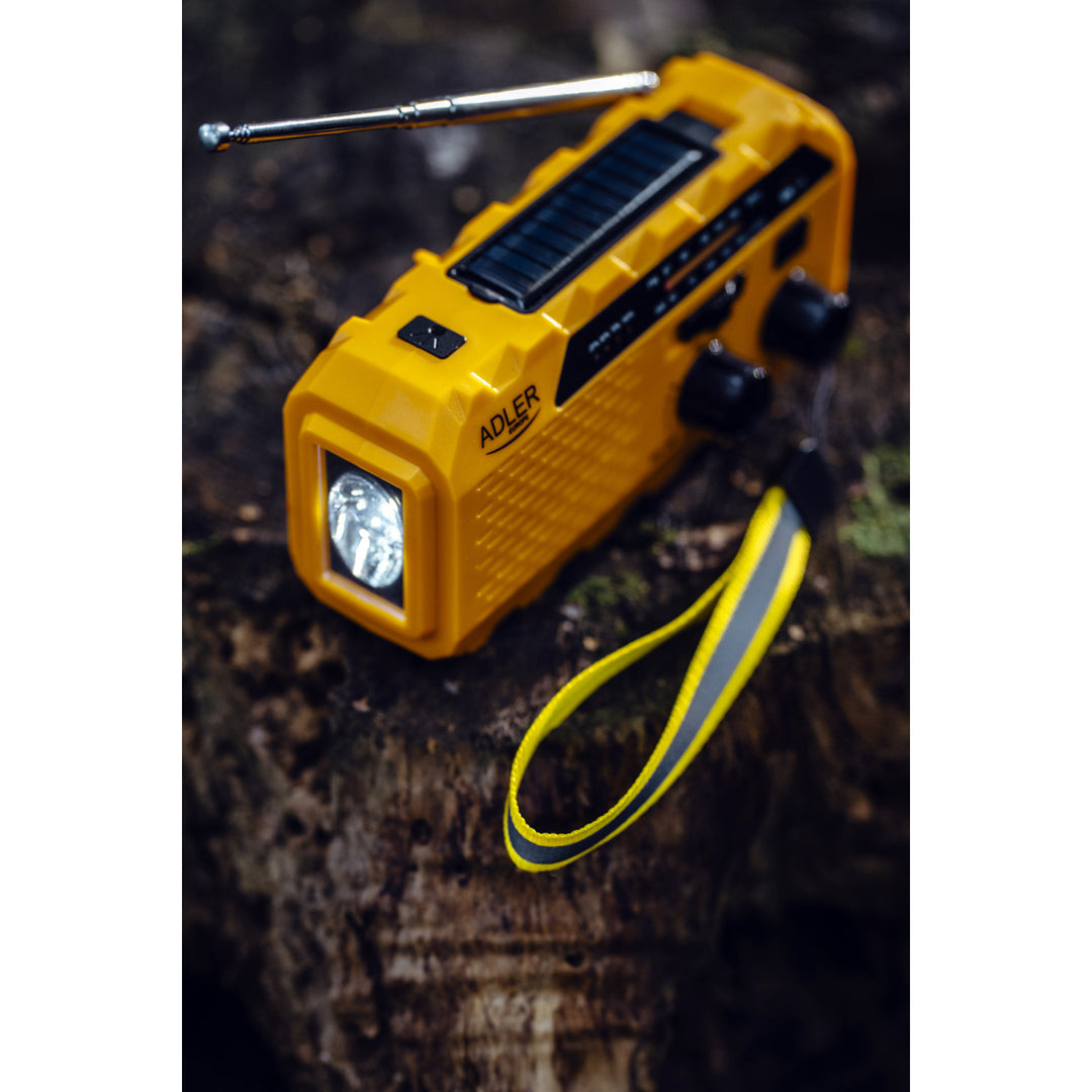 Radio solaire Adler, batterie rechargeable de 1200 mAh, torche, manivelle, AD 1197