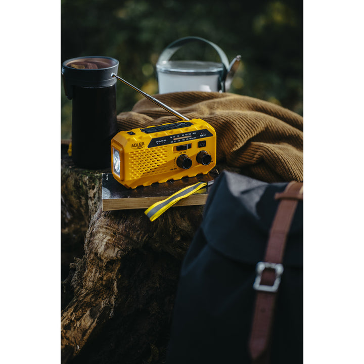 Radio solaire Adler, batterie rechargeable de 1200 mAh, torche, manivelle, AD 1197