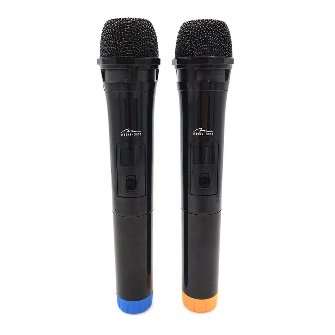 Deux microphones sans fil avec récepteur USB pour haut-parleur avec fonction karaoké, Mediatech MT395
