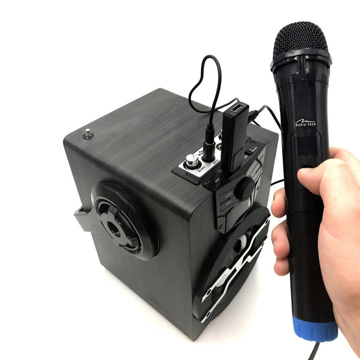 Deux microphones sans fil avec récepteur USB pour haut-parleur avec fonction karaoké, Mediatech MT395