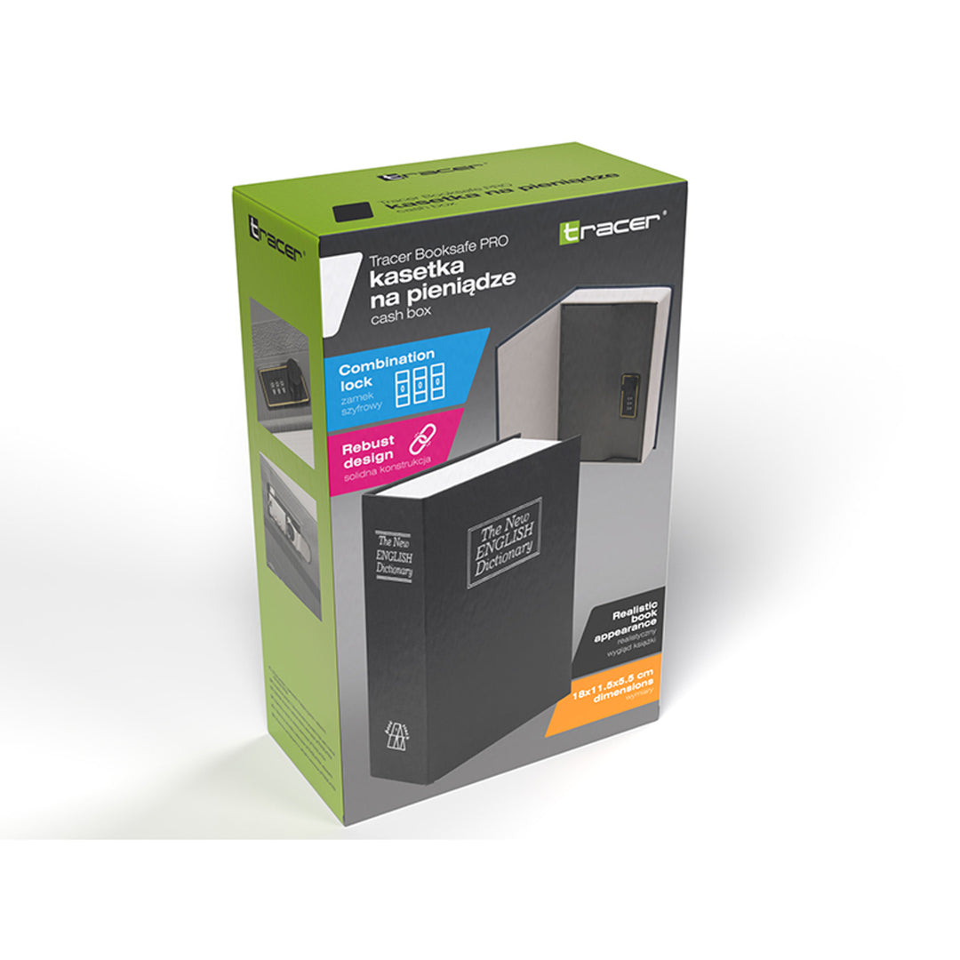 Tirelire traçante, faux livre, serrure à combinaison, BookSafe Pro