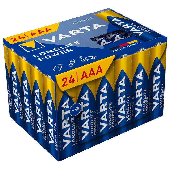 VARTA Longlife Power, 24 piles alcalines AAA, LR03, 1,5V