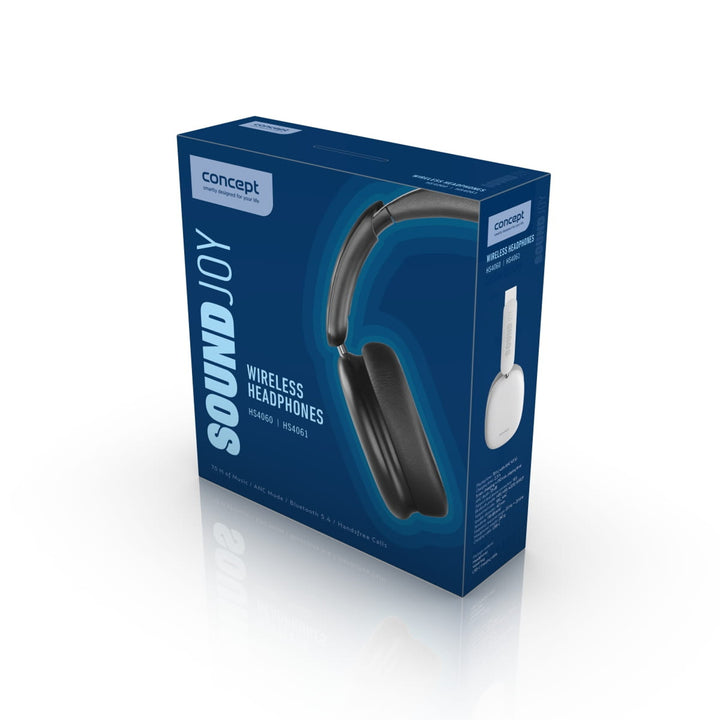 Casque intra-auriculaire sans fil Concept SoundJoy, jusqu'à 70 heures d'autonomie, Bluetooth 5.4, chargement rapide, annulation active du bruit jusqu'à 33 dB, noir, HS4060