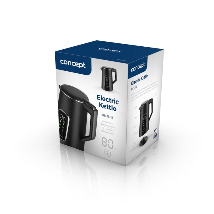 Bouilloire électrique Concept, 1,7L, contrôle de la température, affichage LED, surface Cool touch, indicateur de niveau d'eau, RK3385