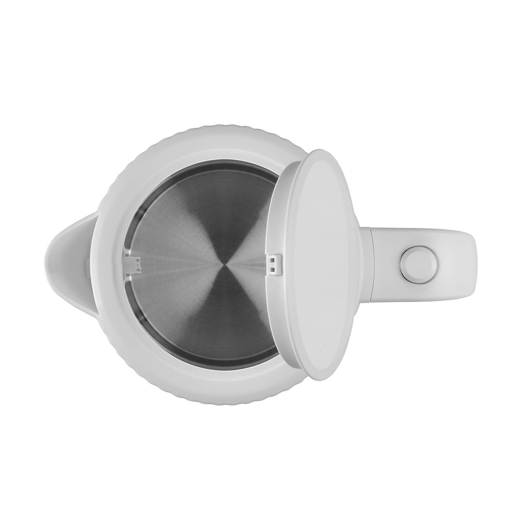 Bouilloire électrique Concept en plastique, 1,7L, design cannelé, triple système de sécurité, filtre à sédiments, indicateur de niveau d'eau, blanc, RK2390