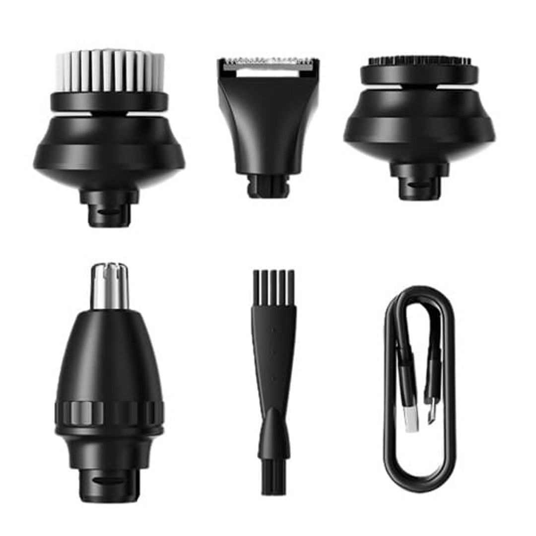 Kit de rasage 5 en 1 Maestro, rasoir, tondeuse pour le nez, brosse de nettoyage pour le visage, embout de massage, tondeuse pour les cheveux, boîtier étanche, jusqu'à 60 minutes d'autonomie, MR-674