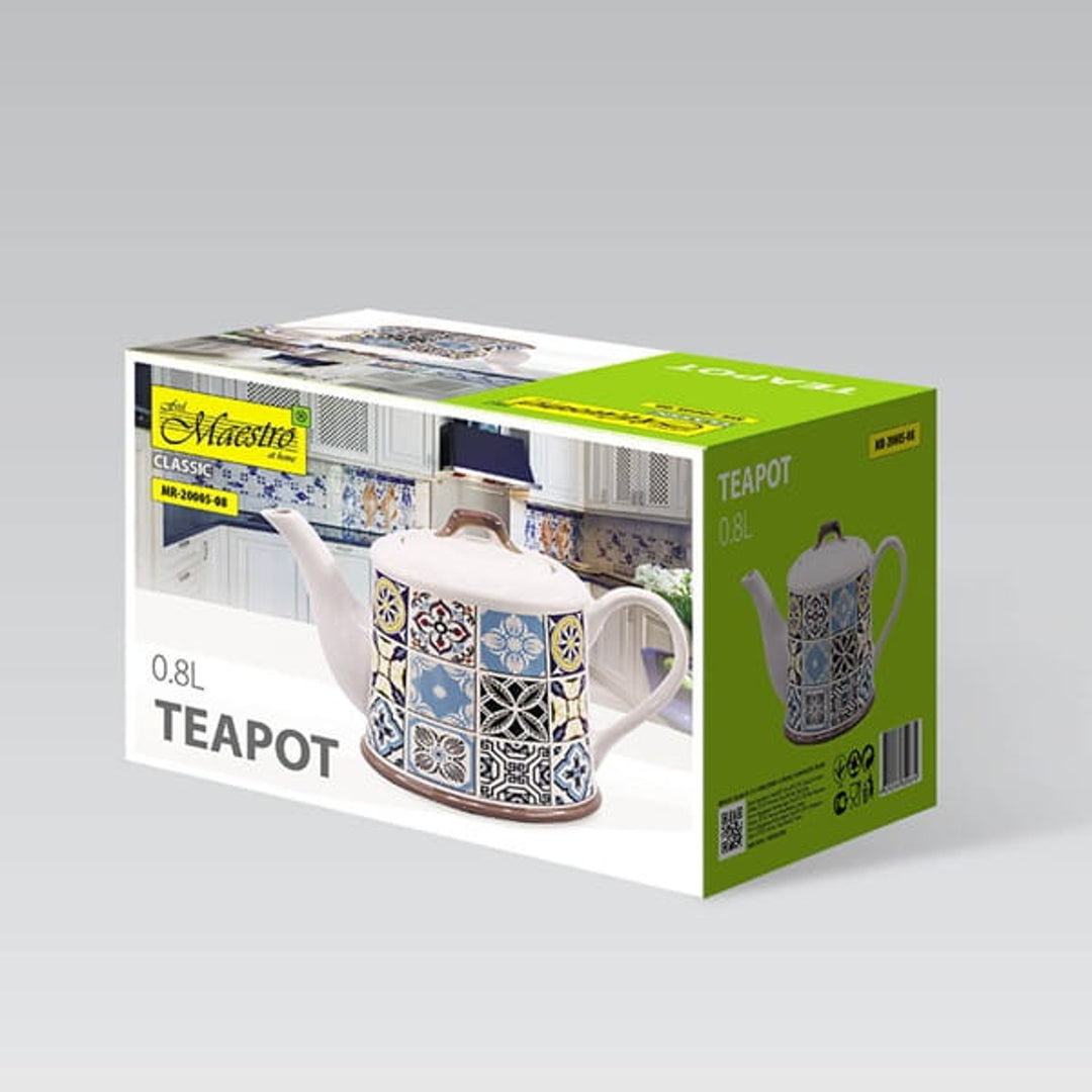 Théière en céramique Holiday in Porto par Maestro, capacité 800ml, MR-20005-08