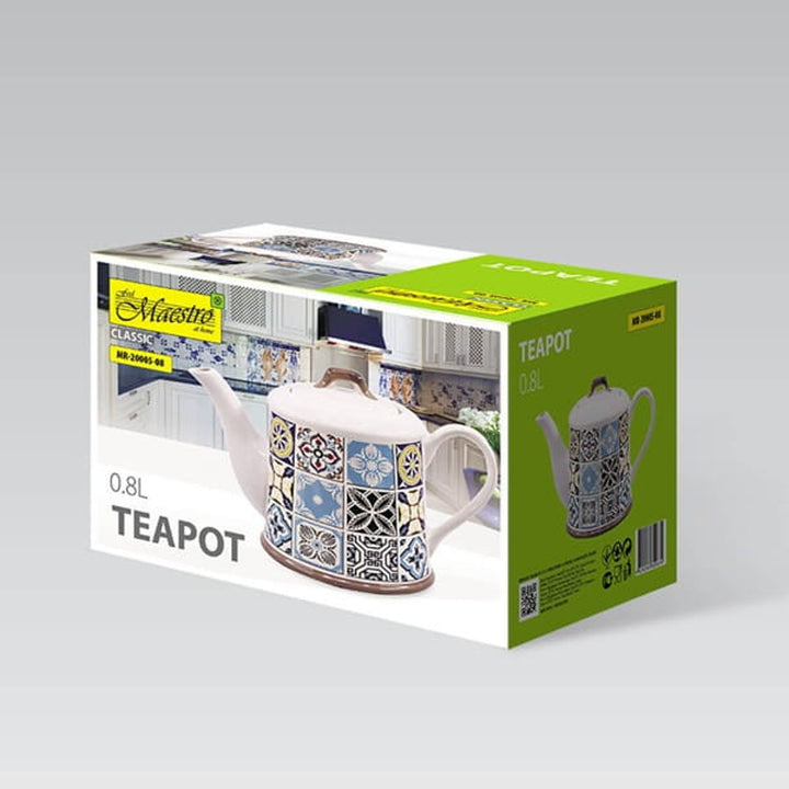 Théière en céramique Holiday in Porto par Maestro, capacité 800ml, MR-20005-08