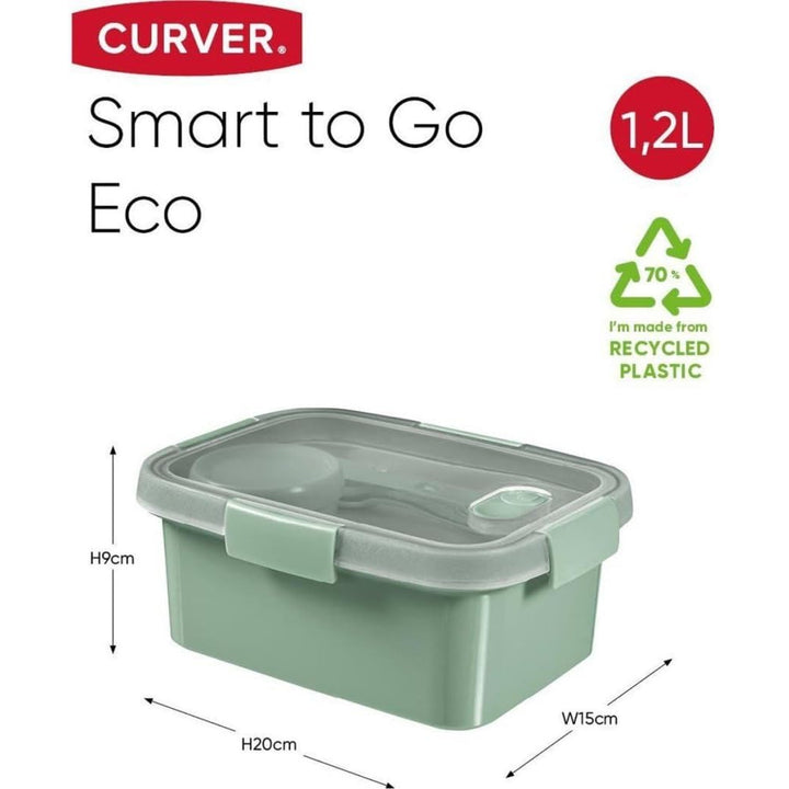 Récipient alimentaire Curver, couvercle étanche, valve dans le couvercle, 100% recyclé, utilisable au micro-ondes, 250003