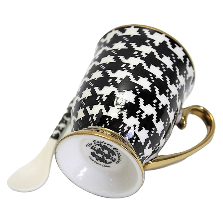 Mug Pepite Gold Handle Base Spoon Porcelain Exclusive, Queen Isabel