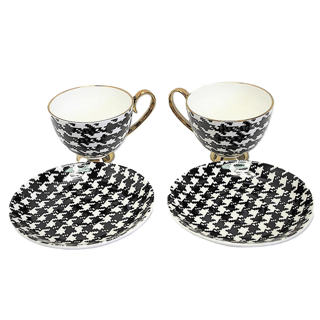 Tasses à espresso 2+2 Pepite Gold Accents Porcelaine, Reine Isabel