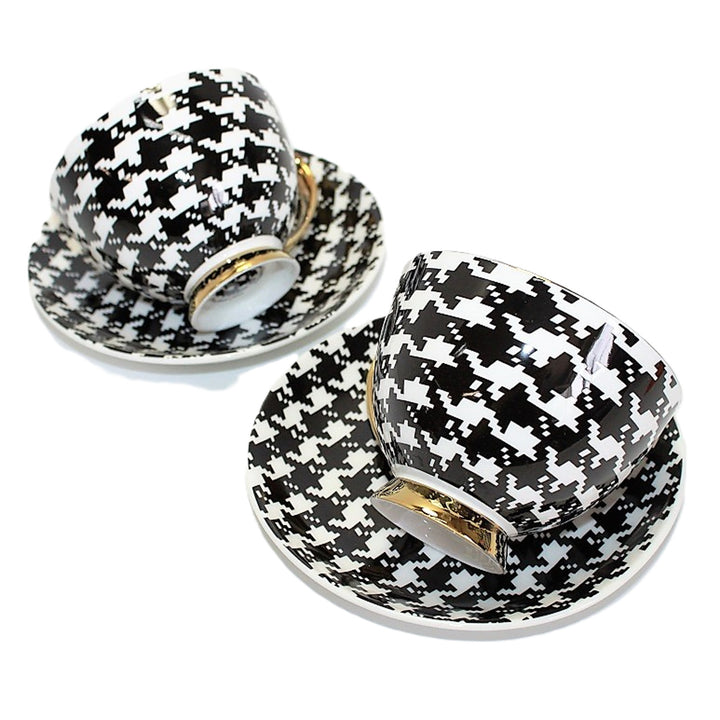 Tasses à espresso 2+2 Pepite Gold Accents Porcelaine, Reine Isabel