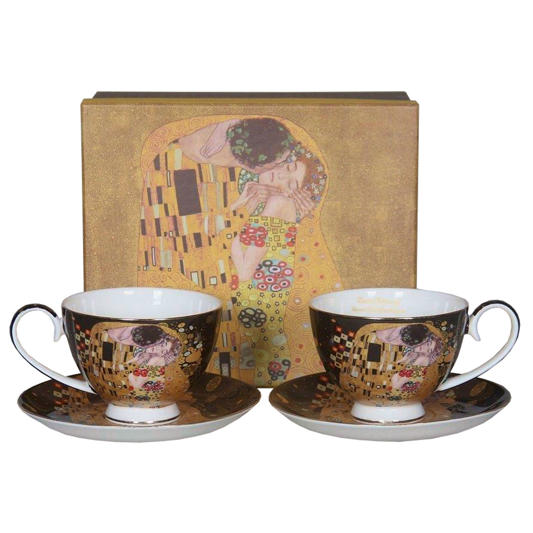 Set de 2 tasses en porcelaine Reine Isabelle, motif Baiser de Klimt, 250ml, W8KL356-22383