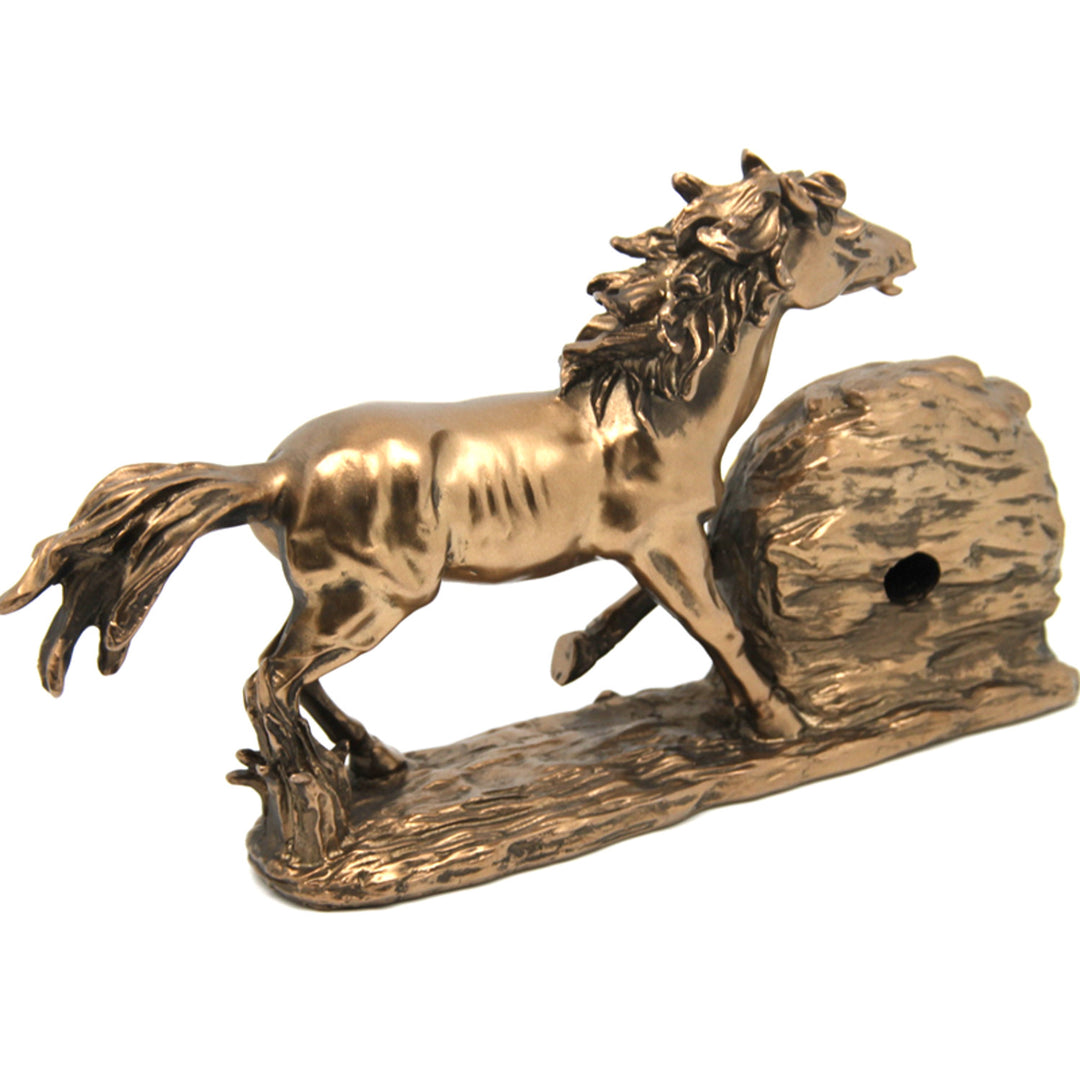 Figurine de cheval au galop, horloge, décoration de table marron, Reine Isabel