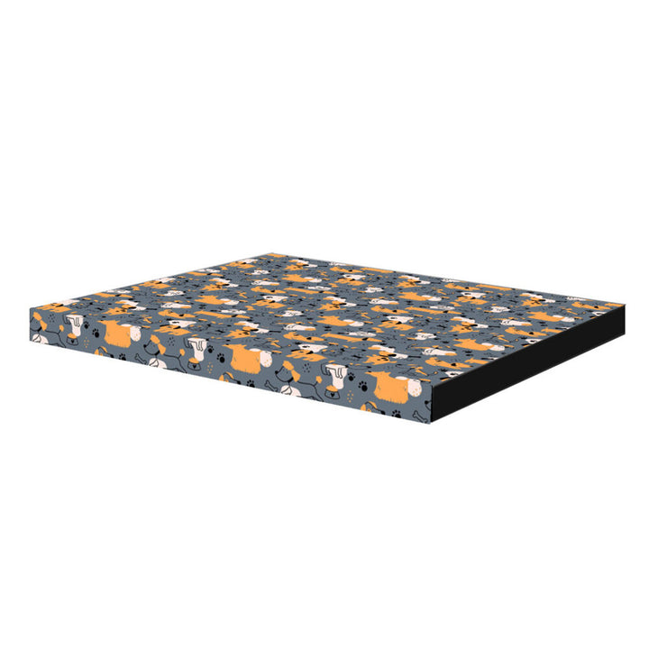 Matelas pour chien Bertoni XL, mousse, housse imperméable, motif Chiens gris, EE146